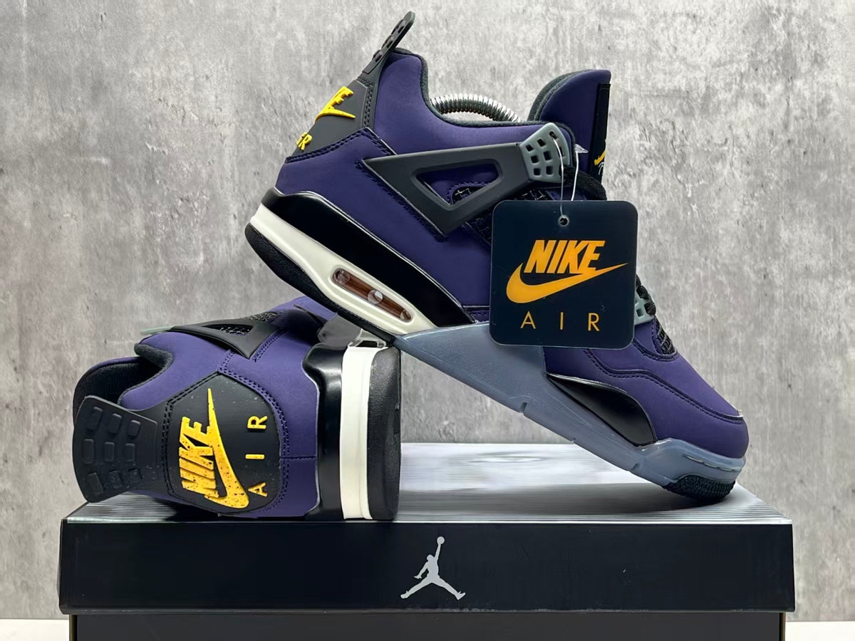 Air Jordan 4 Lakers Purple Gold Sneakers
