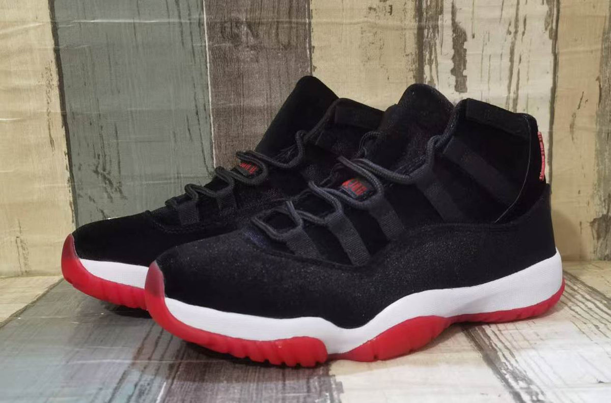 Air Jordan 11 Black Red Velvet Unisex Sneakers
