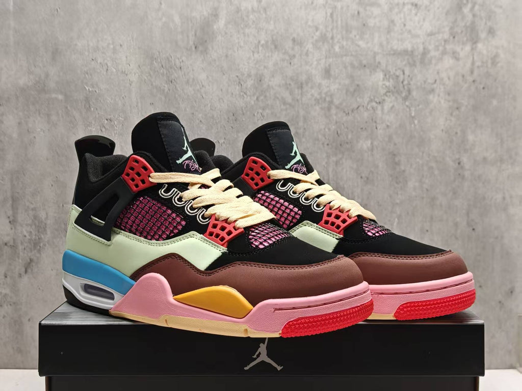 Air Jordan 4 Rainbow Patchwork Sneakers