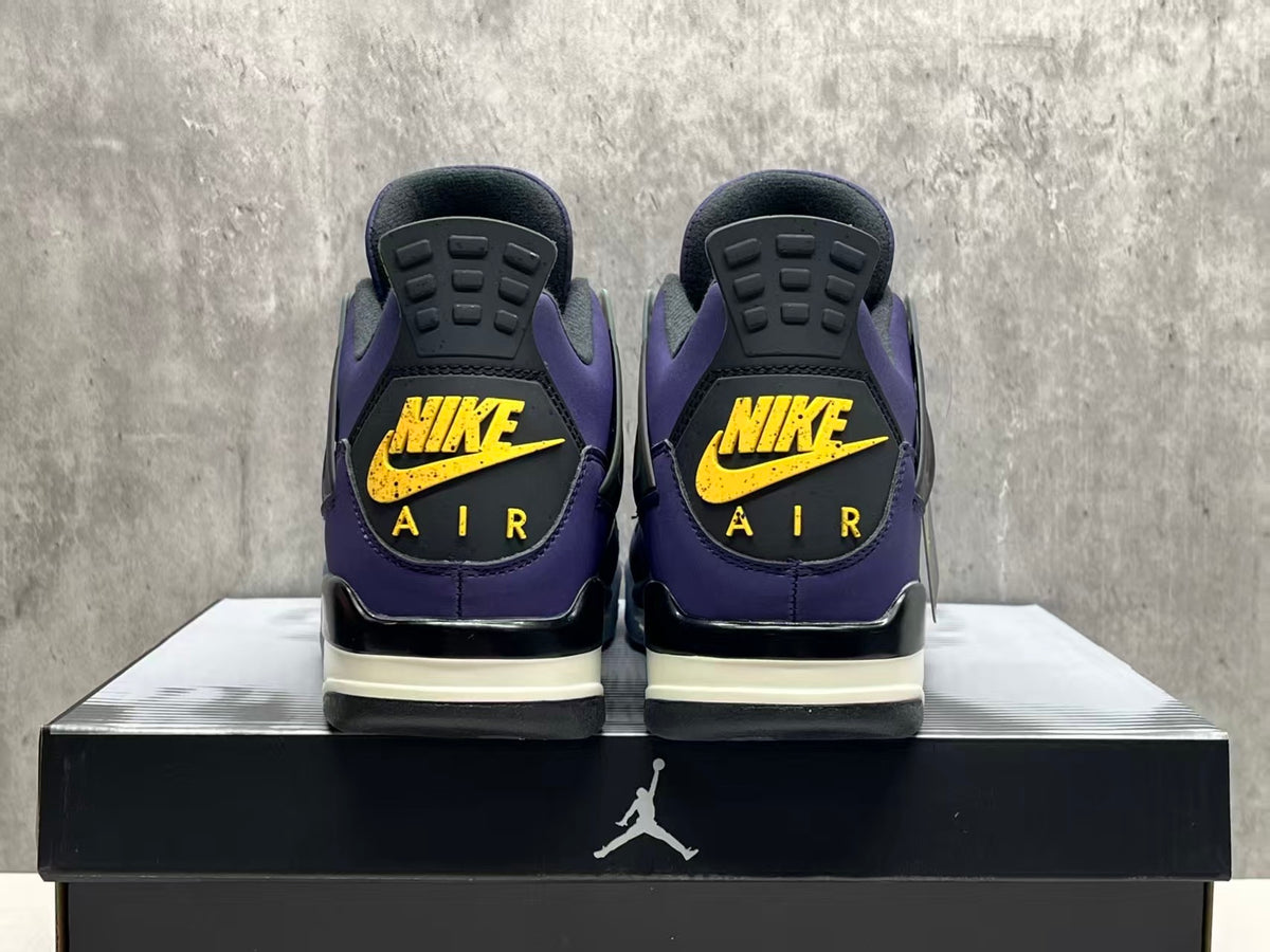 Air Jordan 4 Lakers Purple Gold Sneakers